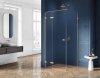 New Trendy Avexa Gold Brushed kabina prostokątna 100x70x200 cm złoto szczotkowane przejrzyste lewa EXK-1752